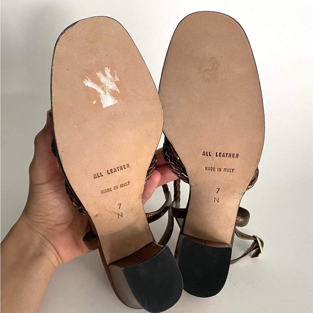 Yves Saint Laurent Brown Strappy Heels - Picture 10 of 10